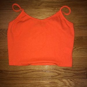 Neon orange crop top